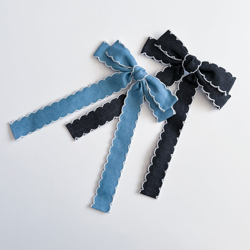 Denim Look Bow Clip