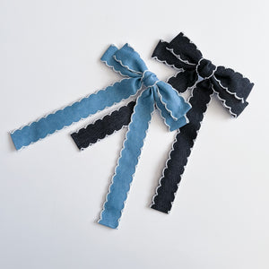 Denim Look Bow Clip