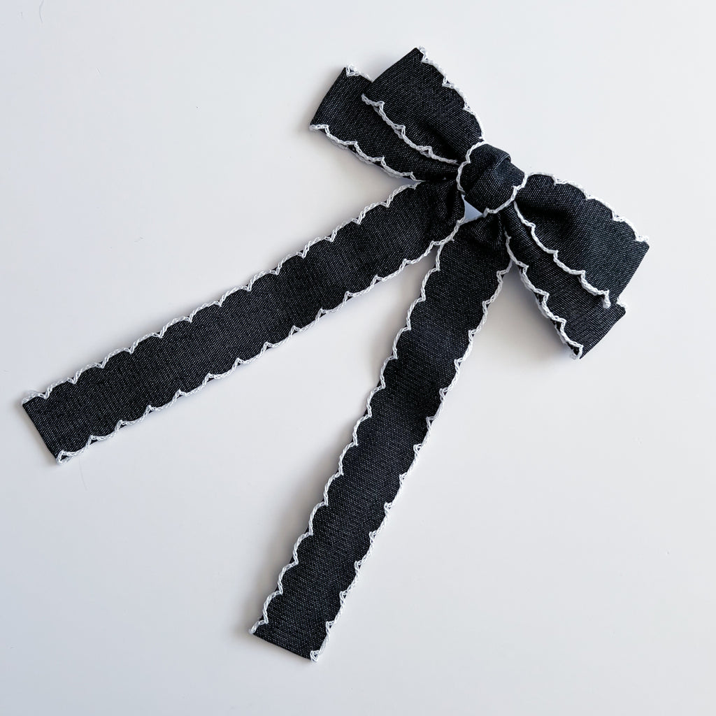 Denim Look Bow Clip