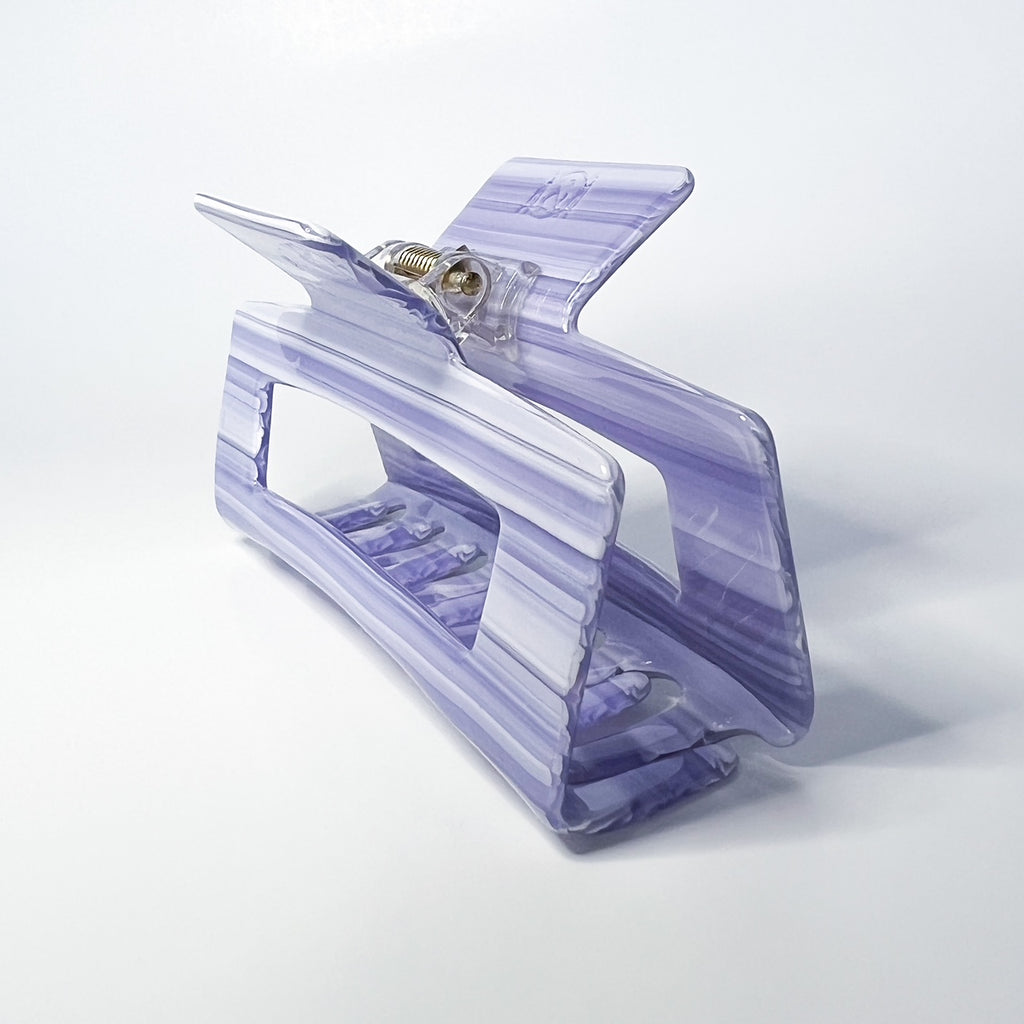 Lavender Stripe Large Claw Clip