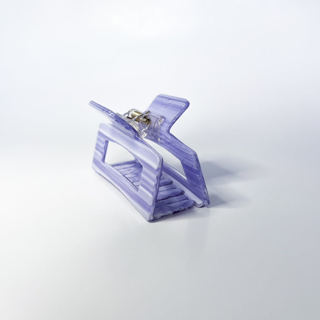 Lavender Stripe Midi Claw Clip