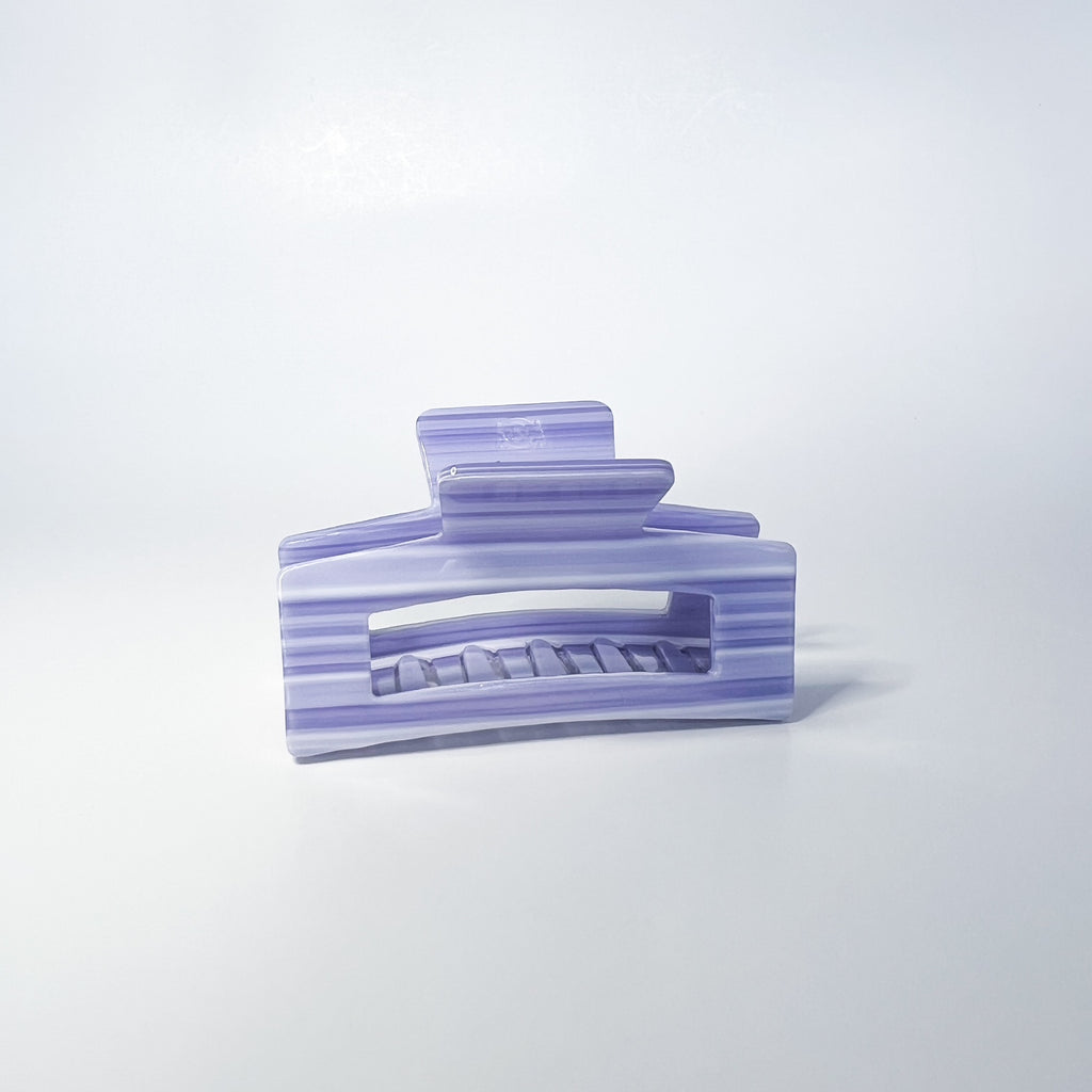 Lavender Stripe Midi Claw Clip
