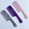 Grey Marble Wide Tooth Shower Comb