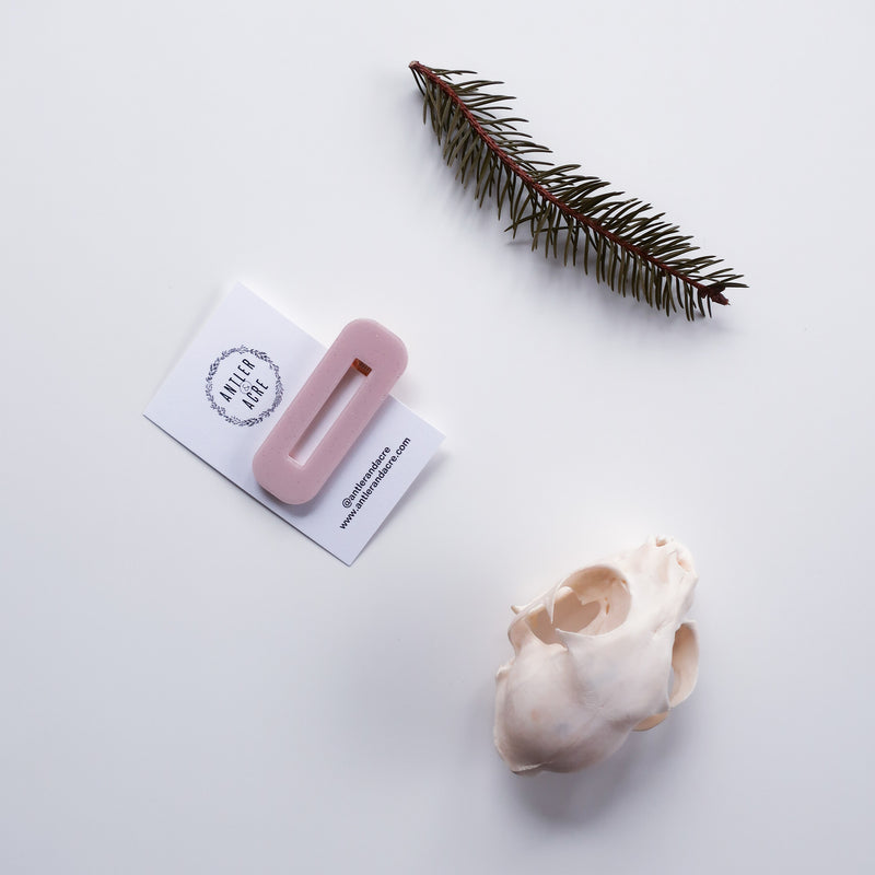 Hair Clip - Pink Micro Sparkle (Rectangle)