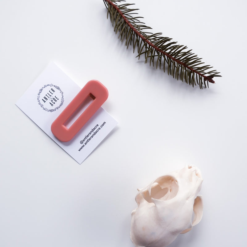 Hair Clip - Coral (Rectangle)
