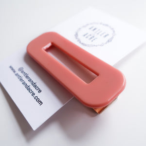Hair Clip - Coral (Rectangle)