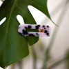 Hair Clip - Blush Snow Leopard (Rectangle)