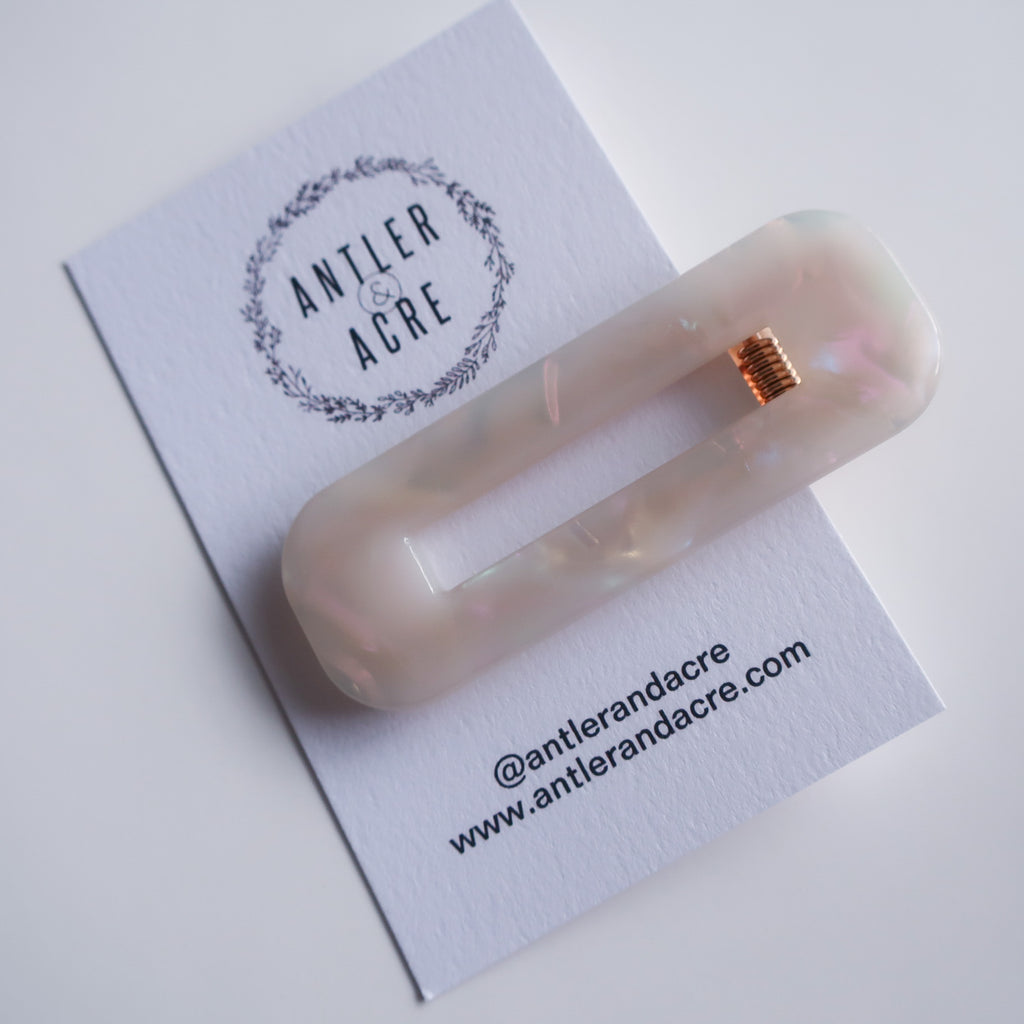 Hair Clip - Opal (Rectangle)